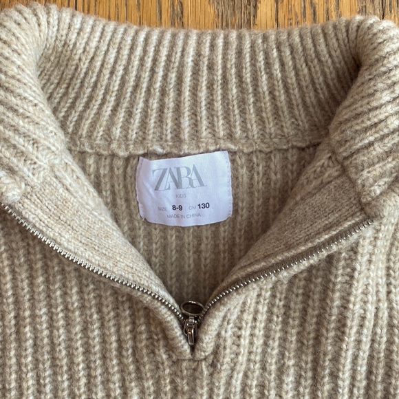 Zara girls beige knit sweater - Picture 2 of 4